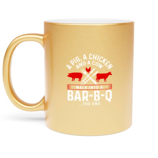 Discover Grill Barbecue BBQ Season Meat Grillmaster Gift Metallic Mugs