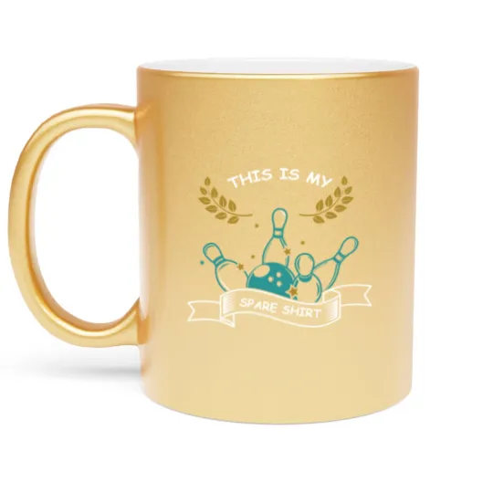 Discover This Is My Spare Metallic Mugs Funny Strike Pins Bowling Action Metallic Mugs