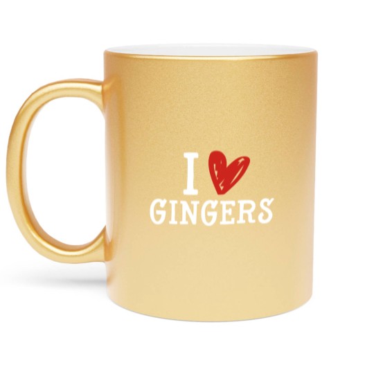Discover Redhead Lover Irish Red Haired Men Women I Love Gingers Metallic Mugs
