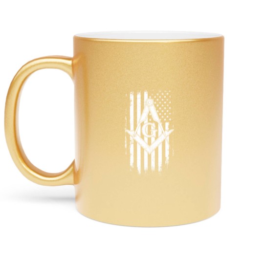 Discover Masonic American Flag Square And Compass Freemason Metallic Mugs