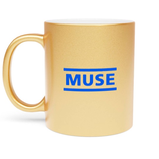 Discover Muse Unisex Metallic Mugs: Dark Blue Logo