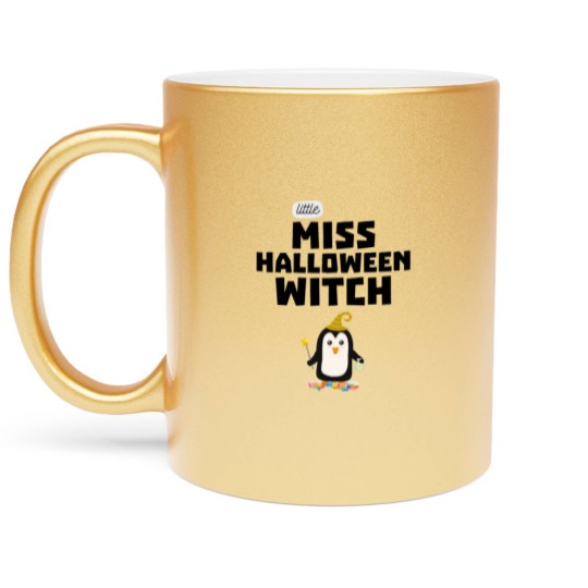 Discover Miss Halloween Witch Penguin gift Metallic Mugs