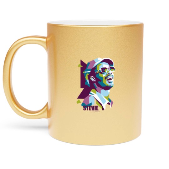Discover Stevie Wonder Popart - Stevie Wonder - Metallic Mugs