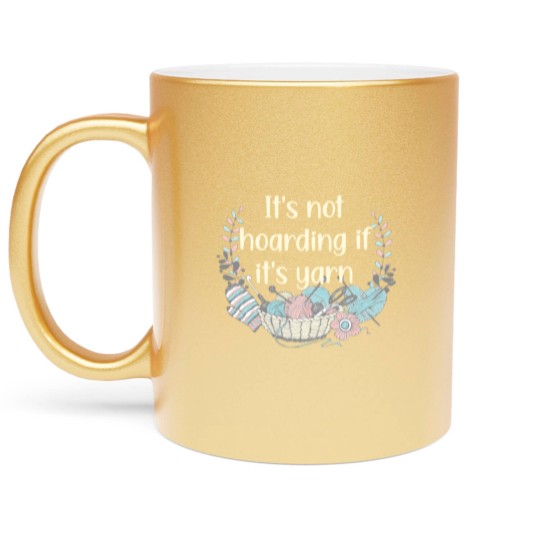 Discover Knit Crochet Collect Yarn Stash Metallic Mugs