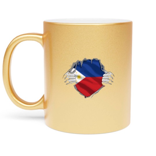 Discover Super Filipino Heritage Philippines Roots Flag Gif Metallic Mugs