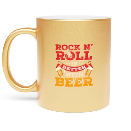Discover rock n roll beer Metallic Mugs