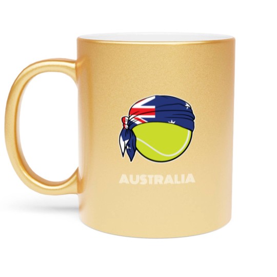 Discover Australia Mens Tennis Top for Australian players, Metallic Mugs