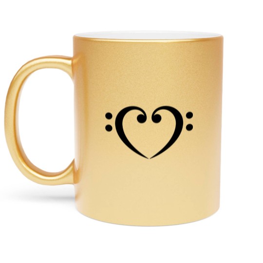 Discover Bass Clef Heart - Glow in the Dark! Metallic Mugs