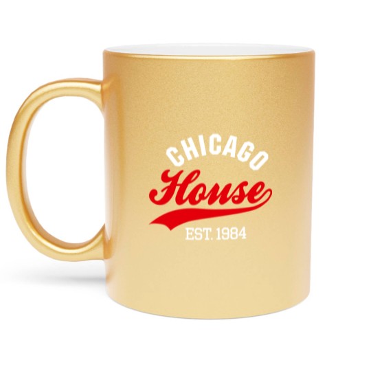 Discover Vintage Chicago house est. 1984 house music party Metallic Mugs
