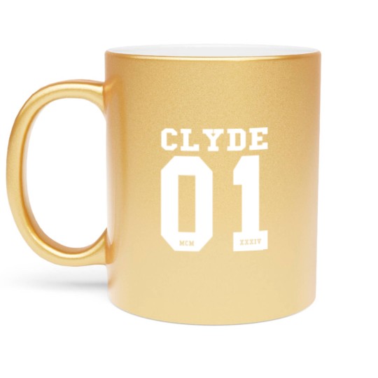 Discover Bonnie and Clyde. Cool partner look design. Metallic Mugs