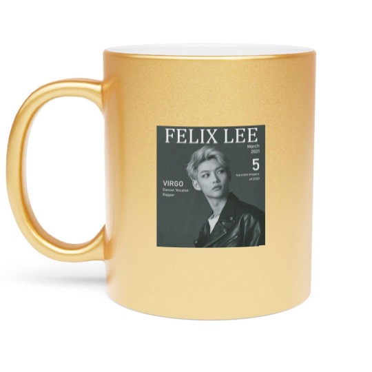 Discover Felix Lee Stray Kids Metallic Mugs, B&W Stray Kids Graphic Metallic Mugs, Felix Lee Stray Kids Kpop Metallic Mugs