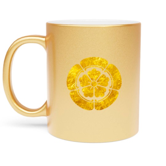 Discover Oda Mon Japanese samurai clan faux gold on black Metallic Mugs