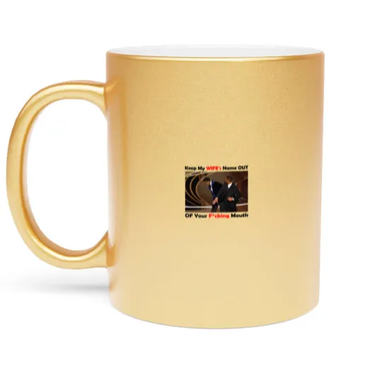Discover Will Smith Smacks Chris Rocks Onstage Metallic Mugs, Will Smith Metallic Mugs, Will Smith Slapped Chris Rocks, 2022 Oscars, Meme Metallic Mugs