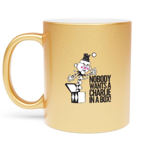 Discover Nobody wants a Charlie in a box - Rudolph The Red Nosed Reindeer - Metallic Mugs