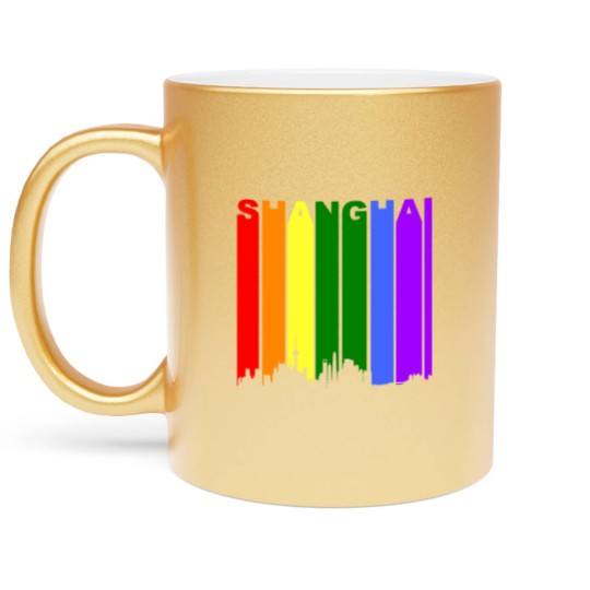 Discover Shanghai China Rainbow LGBT Gay Pride Metallic Mugs