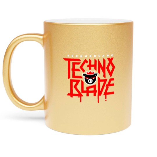 Discover Technoblade Pig Metallic Mugs, RIP Technoblade Metallic Mugs, Technoblade Never Dies Metallic Mugs