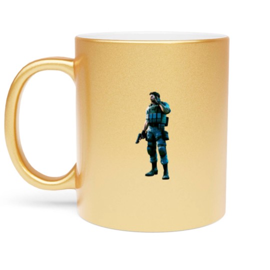 Discover Chris Redfield Residence Evil Biohazard 5 Gold Premium Unisex Metallic Mugs