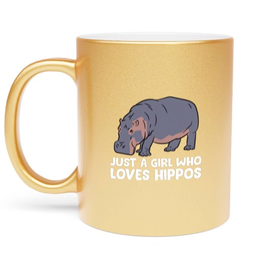 Discover Hippo Girl Just a Girl Who Loves Hippos Metallic Mugs