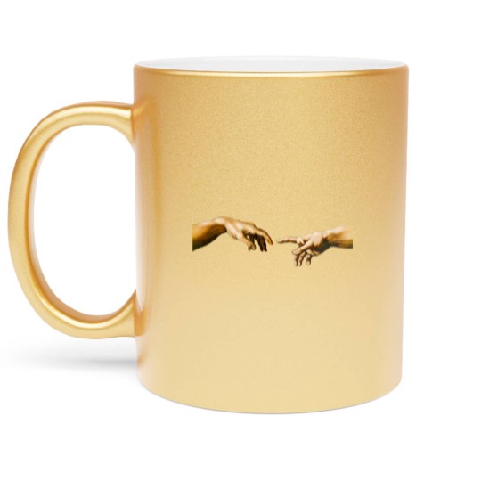 Discover Michelangelo Creation of Adam - Creation Of Adam - Metallic Mugs