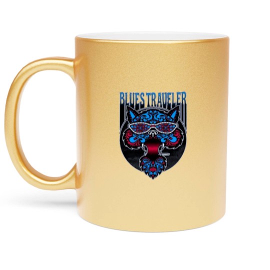 Discover blues traveler cat Metallic Mugs