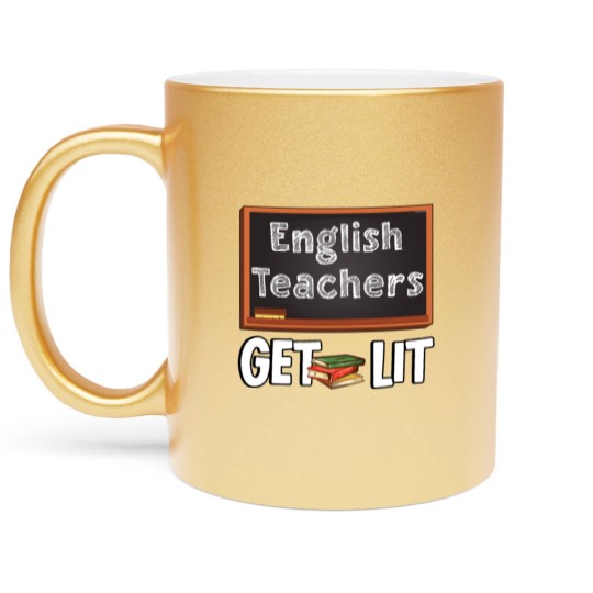 Discover Book Chalk Teacher English Literature Blackboard Metallic Mugs
