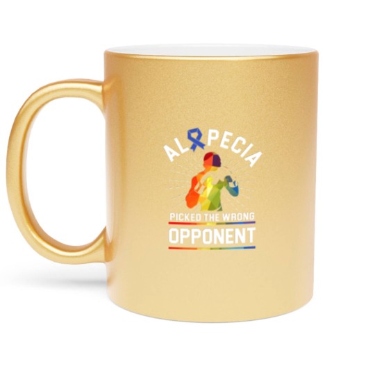 Discover Alopecia Awareness Hair Loss Warrior Beat Metallic Mugs