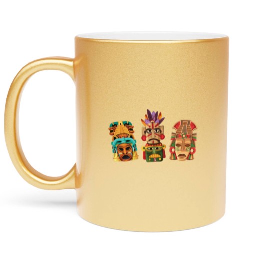 Discover Aztec Mask Inca Culture Maya Civilization Gift Metallic Mugs