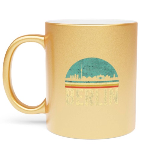 Discover Vintage 80s Retro Berlin Souvenir Skyline Berlin Metallic Mugs