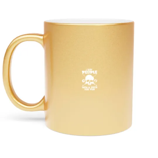 Discover Pool Billiard - I Beat People With A Stick For Fun Metallic Mugs