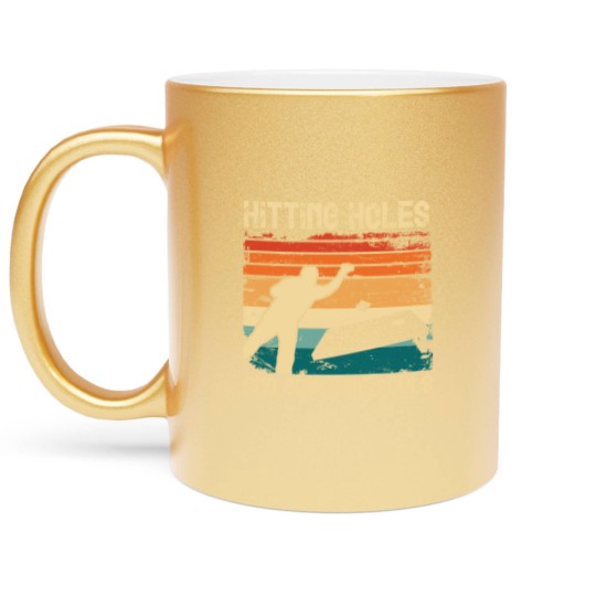 Discover Hitting Holes and Crushing Souls Cornhole Hole Metallic Mugs
