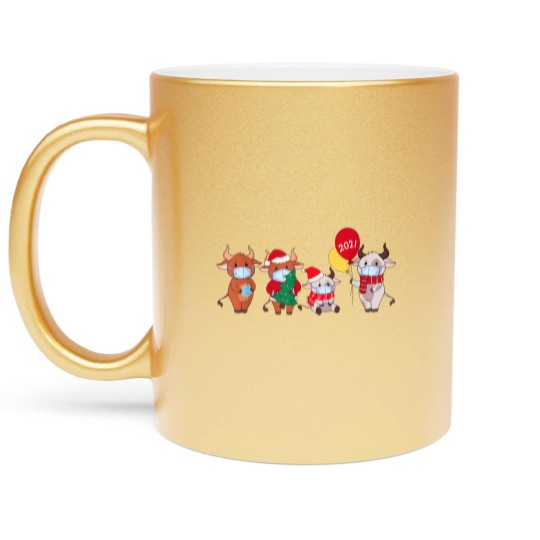 Discover Cute Cartoon Cow Metallic Mugs