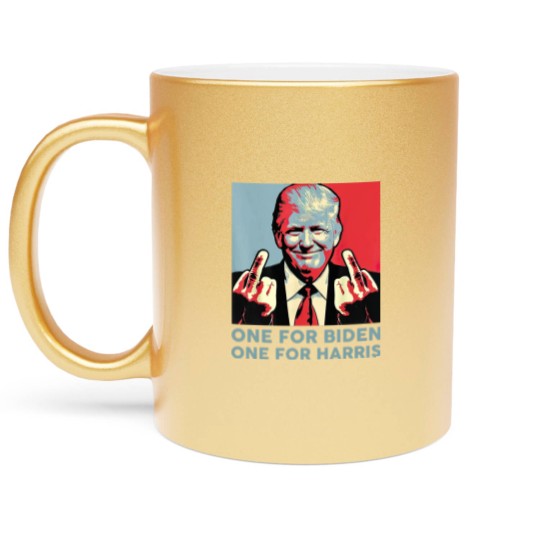 Discover Middle Finger Biden Republican American Flag Metallic Mugs