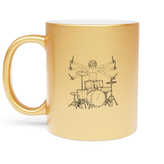 Discover Vitruvian Drummer Band Metallic Mugs
