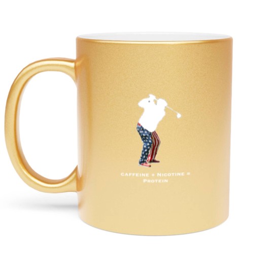 Discover Caffeine + Nicotine = Protein Metallic Mugs
