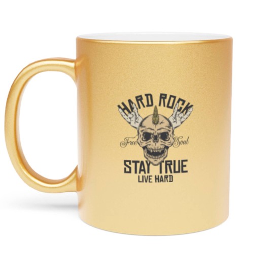 Discover Hard Rock Stay True Live Hard Rockstar Heavy Metal Metallic Mugs