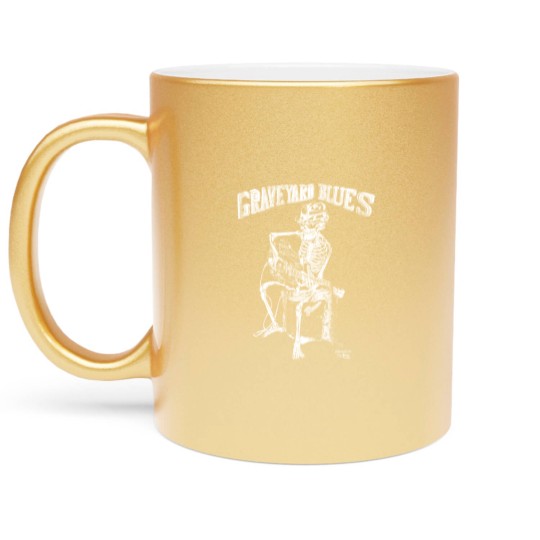 Discover Vintage 90s GRAVEYARD BLUES fashion victim Metallic Mugs skull