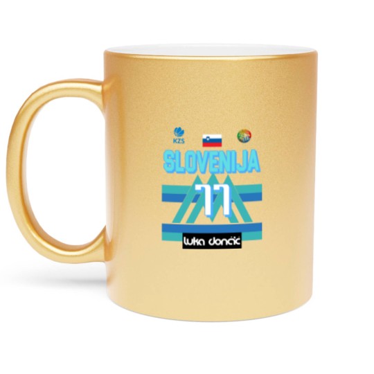 Discover Luka Doncic Slovenija Fan Design - Luka Doncic - Metallic Mugs