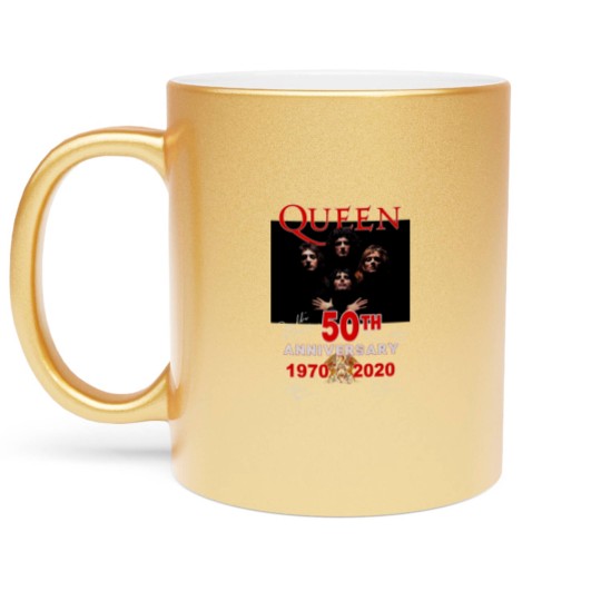 Discover Queen Band Aniversary 50Th, Country Music Metallic Mugs, Retro Metallic Mugs