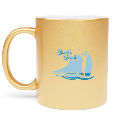 Discover Blacks Beach, La Jolla CA. Metallic Mugs