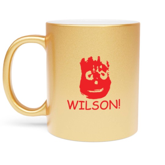 Discover WILSON FUNNY RETRO MOVIE CASTAWAY FILM CLASSIC Metallic Mugs
