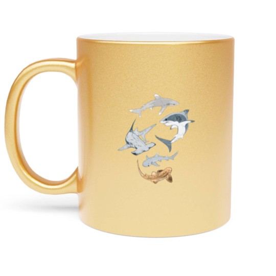 Discover Types of Sharks Collection Metallic Mugs