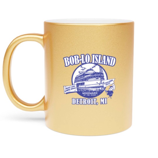 Discover Boblo Island, Detroit MI (vintage distressed look) - Detroit - Metallic Mugs