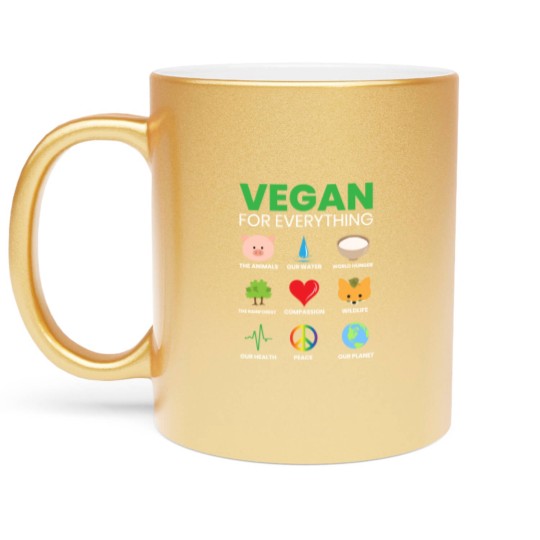 Discover Vegan for Everything Veganism Vegan Nutrition Metallic Mugs