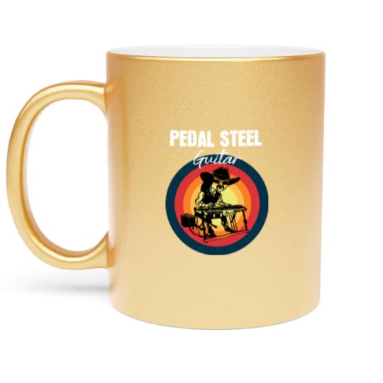 Discover Vintage Pedal Steel Guitar Player Musician Metallic Mugs