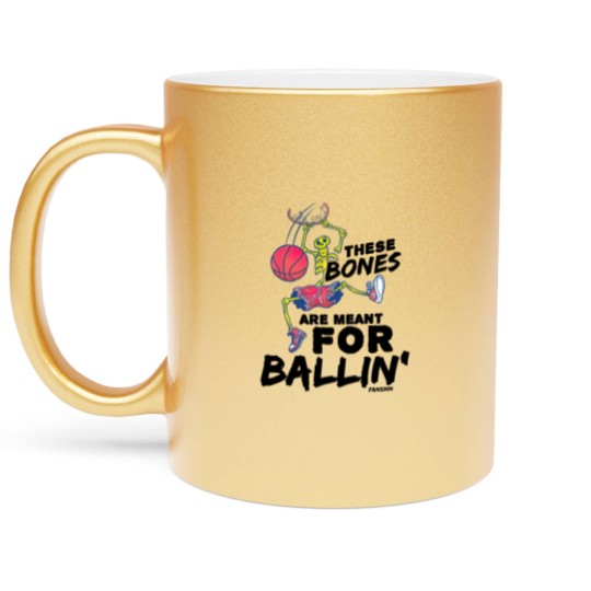 Discover Halloween basketball skeleton Metallic Mugs