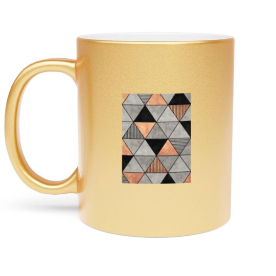 Discover Concrete and Copper Triangles 2 - Triangle - Metallic Mugs