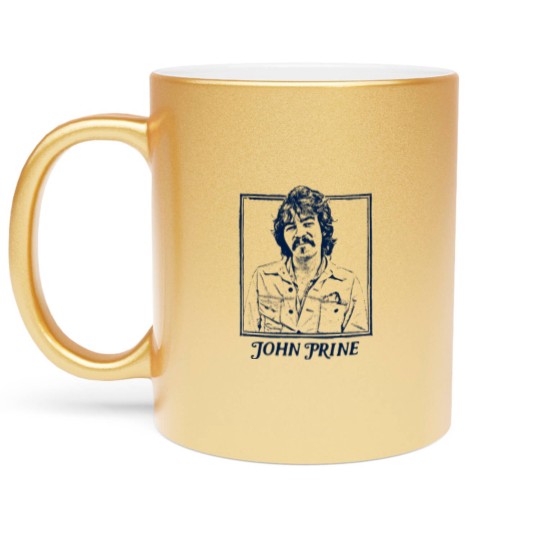 Discover John Prine // Retro Style Folk Music Design - John Prine - Metallic Mugs
