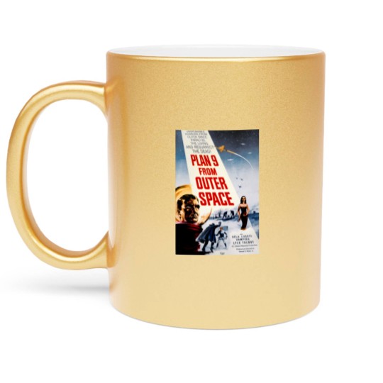 Discover Plan 9 From Outer Space, Retro Space Movie Poster Art Metallic Mugs,  Cult Classic Metallic Mugs,  Sci-Fi Art, Vintage   Graphic Metallic Mugs, Horror Movie Print