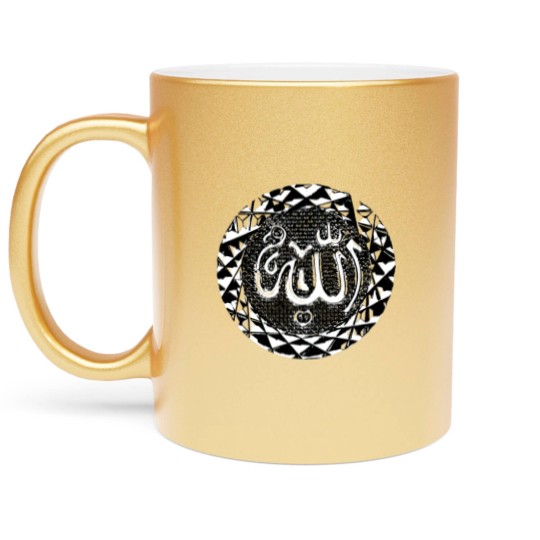 Discover Seal Allah Arabic writing Muslim Islam Arab Metallic Mugs