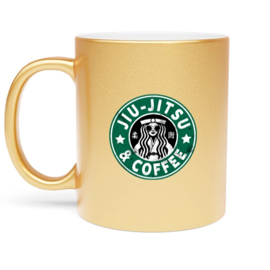Discover JIU JITSU AND COFFEE - FUNNY BRAZILIAN JIU JITSU - Jiu Jitsu - Metallic Mugs